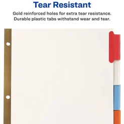 Dividers|Avery Big Tab Insertable Paper Dividers, 8 Tabs, White with Multicolor Tabs (11123)