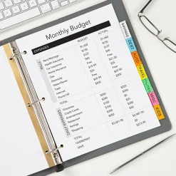 Dividers|Avery Big Tab Insertable Paper Dividers, 8 Tabs, White with Multicolor Tabs (11123)