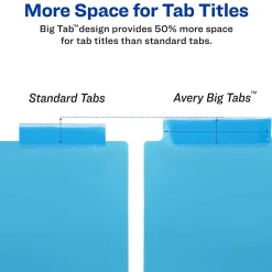 Dividers|Avery Big Tab Insertable Plastic Dividers with 2 Pockets, 8 Tabs, Two-Tone Multicolor (11983)
