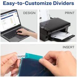 Dividers|Avery Big Tab Insertable Plastic Dividers with 2 Pockets, 5 Tabs, Two-Tone Multicolor (11982)