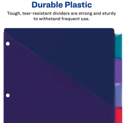Dividers|Avery Big Tab Insertable Plastic Dividers with 2 Pockets, 5 Tabs, Two-Tone Multicolor (11982)