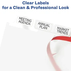 Dividers|Avery Big Tab Print & Apply Label Blank Dividers, 8-Tab, Clear, 5/Set (11493)