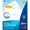 Dividers|Avery Big Tab Printable Paper Dividers with Large White Labels, 8 Tabs, White, 20 Sets/Pack (14441)