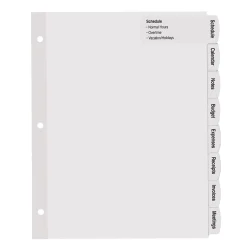 Dividers|Avery Big Tab Printable Paper Dividers with Large White Labels, 8 Tabs, White, 20 Sets/Pack (14441)