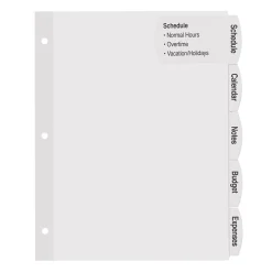 Dividers|Avery Big Tab Printable Paper Dividers with Large White Labels, 5 Tabs, White, 20 Sets/Pack (14440)