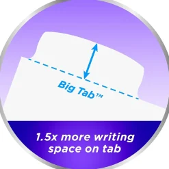 Dividers|Avery Big Tab Write & Erase Plastic Dividers, 8 Tabs, White (16371)