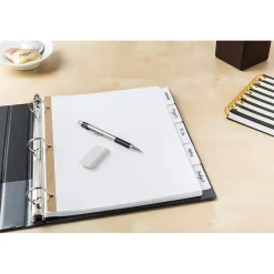 Dividers|Avery Big Tab Write & Erase Paper Divider, 5 Tabs, White/Gold Reinforced, 1 Set (23075)