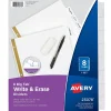 Dividers|Avery Big Tab Write & Erase Paper Divider, 8 Tabs, White/Gold Reinforced, 1 Set (23078)