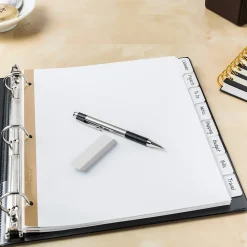 Dividers|Avery Big Tab Write & Erase Paper Divider, 8 Tabs, White/Gold Reinforced, 1 Set (23078)