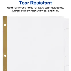 Dividers|Avery Big Tab Write & Erase Paper Dividers, 8 Tab, White, 48 Sets/Carton (23078CT)