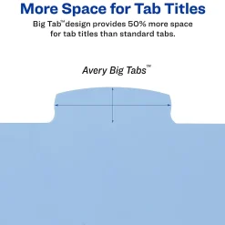Dividers|Avery Big Tab Write & Erase Plastic Dividers, 5 Tabs, Multicolor (16170)