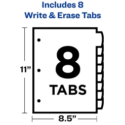 Dividers|Avery Big Tab Write & Erase Plastic Divider, 8 Tabs, Multicolor, 1 Set (16171)