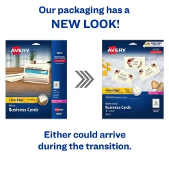 Business Cards*Avery Clean Edge Business Cards, 3.5" x 2", Matte Ivory, 200/Pack (5876)