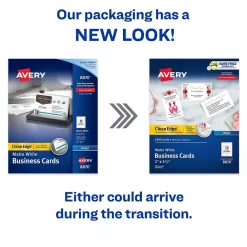 Business Cards*Avery Clean Edge Business Cards, 2" x 3 1/2", Matte White, 1000 Per Pack (8870)