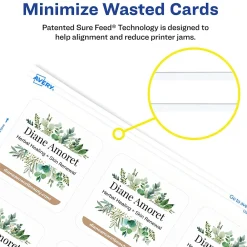 Business Cards*Avery Clean Edge Laser Square Cards with Rounded Corners, 2 1/2