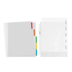 Dividers|Avery Clear Easy View Plastic Dividers, 5 Tabs, Multicolor (16740)