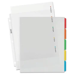 Dividers|Avery Clear Easy View Plastic Dividers, 5 Tabs, Multicolor (16740)