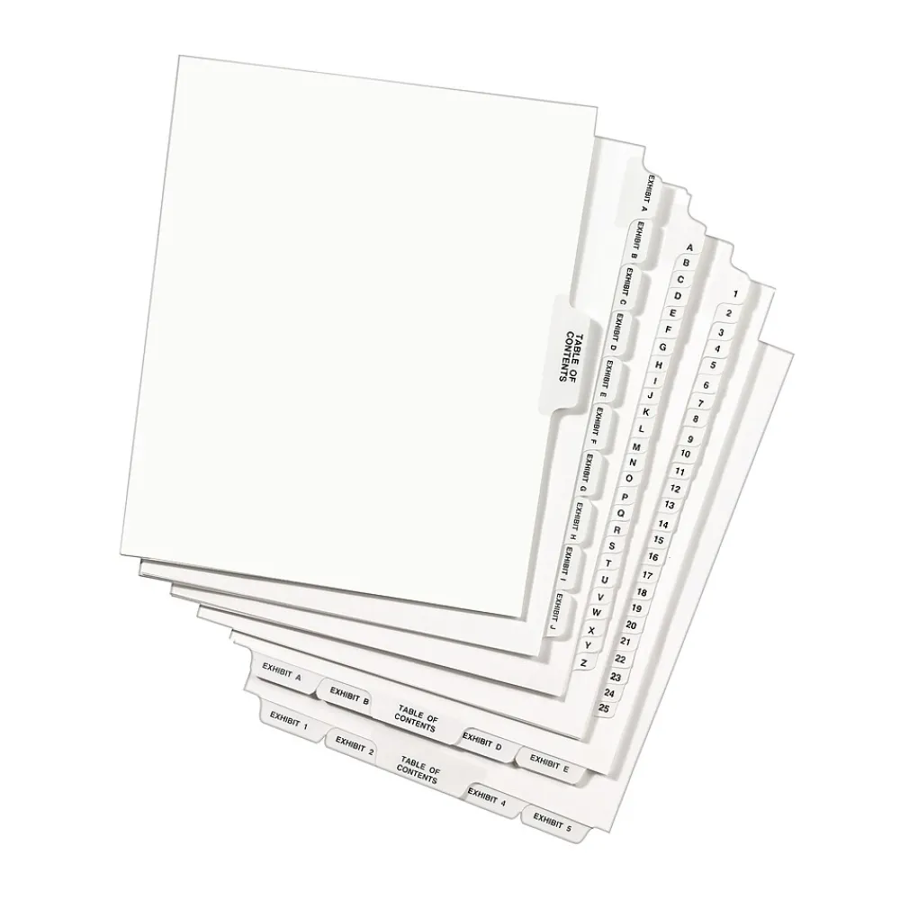 Dividers|Avery Collated Preprinted Dividers, 25-Tabs, White, Set (01434)