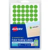 Labels|Avery Color-Coding Labels, 1/2 " Dia, Neon Green, Non-Printable, 840 Labels/Pack (5052)