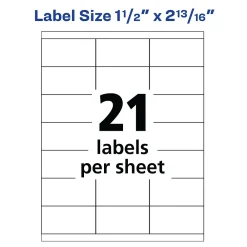 Discount Avery Copier Address Labels, 1 1/2