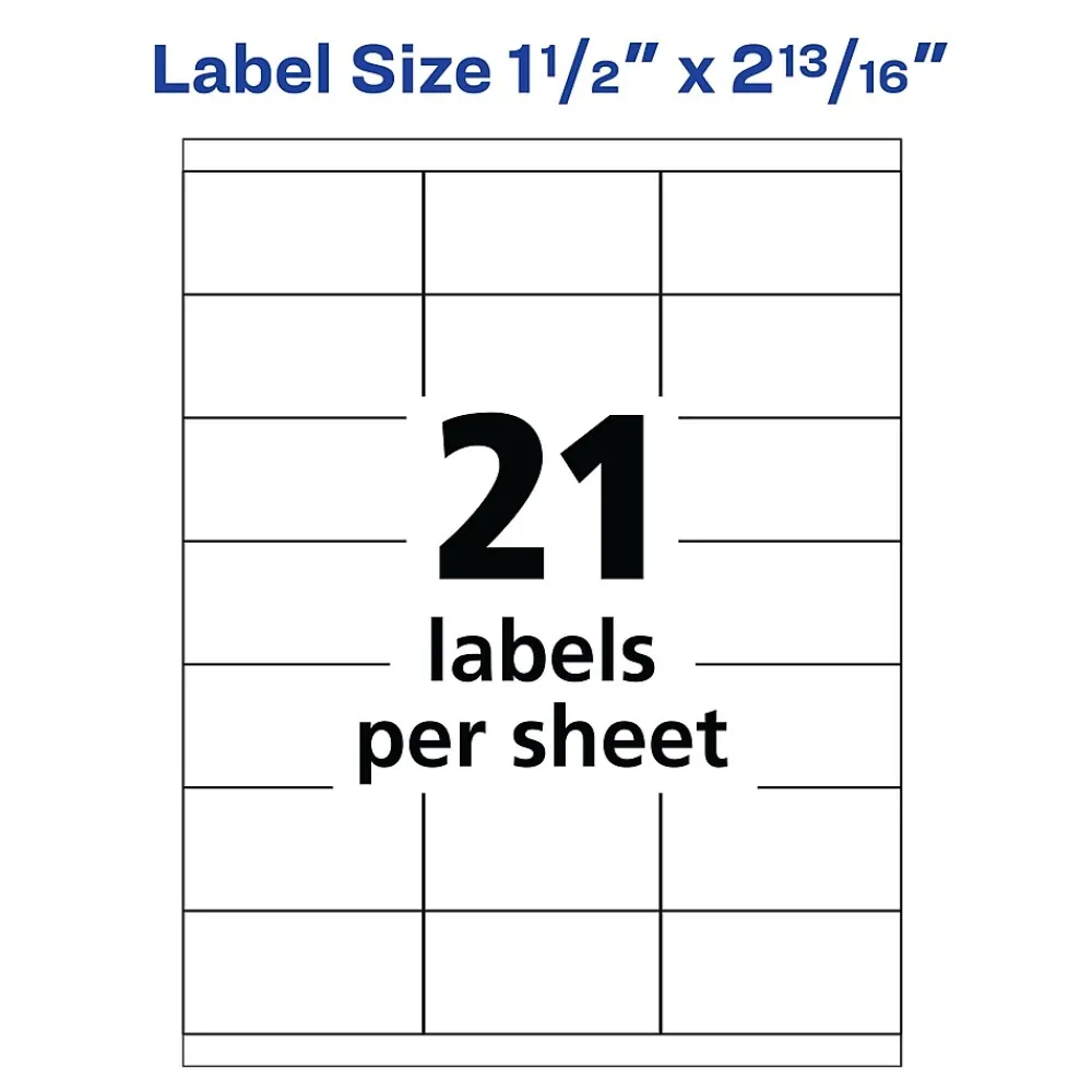 Discount Avery Copier Address Labels, 1 1/2" x 2-13/16", White, 2,100 Labels/Box (5360)