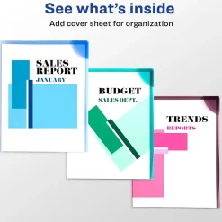 Pocket Folders|Avery Corner Lock Smooth Presentation Folder with Fasteners, Assorted, 6/Pack (72262)