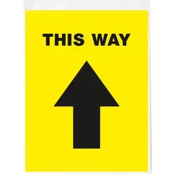 Avery Directional "This Way" Preprinted Floor Decals, 8" x 10.5", Yellow/Black, 5/Pack (83022)