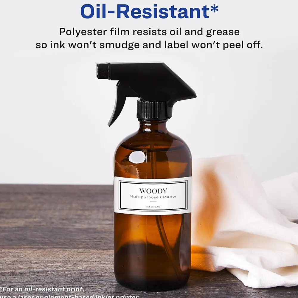 Labels|Avery Durable Waterproof Laser/Inkjet Rectangle Labels, 2" x 3", White, 40 Labels/Pack (36559)