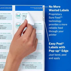 Clearance Avery Easy Peel Inkjet Return Address Labels, 1/2" x 1-3/4", White, 2,000 Labels/Pack (8167)