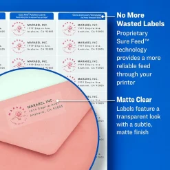 Hot Avery Easy Peel Laser Address Labels, 1-1/3" x 4", Clear, 700 Labels/Box (5662)