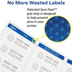 Clearance Avery Easy Peel Laser Return Address Labels, 1/2" x 1-3/4", White, 20,000 Labels/Box (5967)