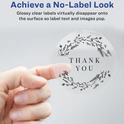 Labels|Avery Easy Peel Laser/Inkjet Round Labels, 3/4" Dia, Glossy Clear, 400 Labels/Pack (4222)