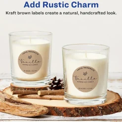 Labels|Avery Easy Peel Laser/Inkjet Round Labels, 2 1/2" Dia, Kraft Brown, 225 Labels/Pack (22808)