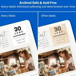 Labels|Avery Easy Peel Laser/Inkjet Oval Print to the Edge Labels, 1-1/2" x 2-1/2", White, 270 Labels/Pack (6583)