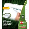 Dividers|Avery EcoFriendly Index Maker Print & Apply Label Paper Dividers, 12 Tab, White, 5/Pack (11582)