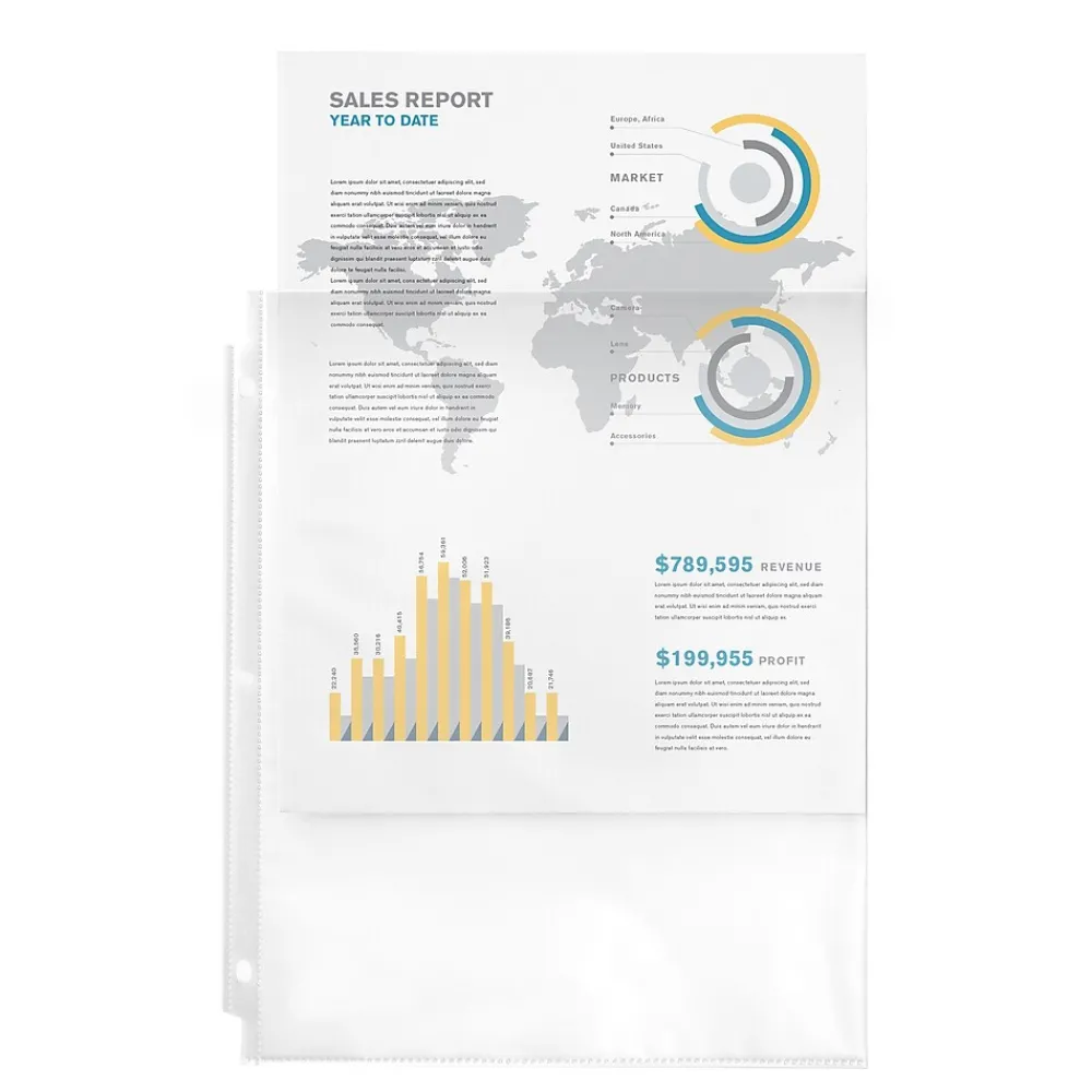 Sheet Protectors|Avery Economy Lightweight Sheet Protectors, 8-1/2" x 11", Semi-Clear, 50/Box (74098)