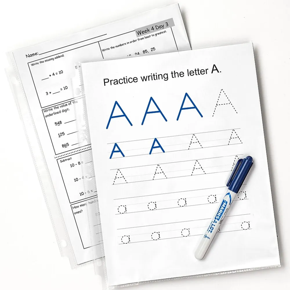 Sheet Protectors|Avery Economy Lightweight Sheet Protectors, 8-1/2" x 11", Semi-Clear, 50/Box (74098)