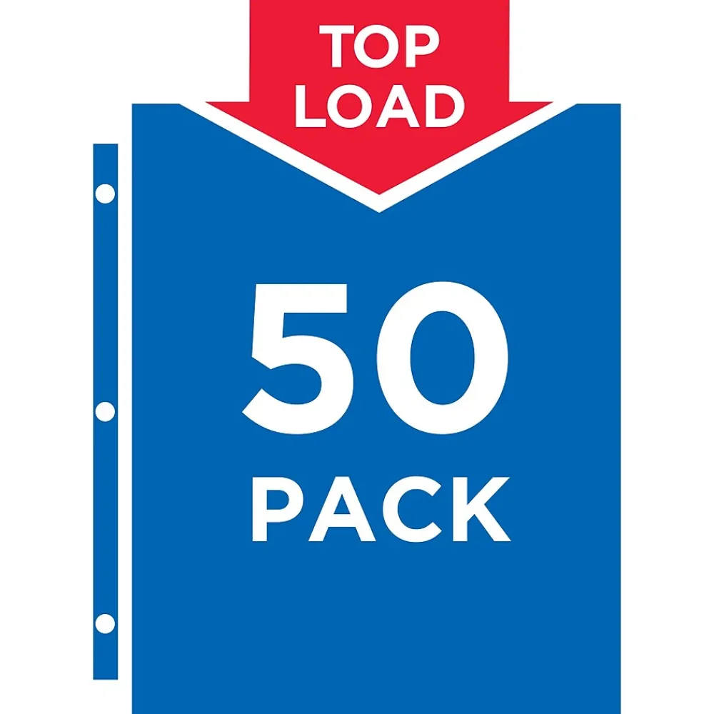 Sheet Protectors|Avery Economy Lightweight Sheet Protectors, 8-1/2" x 11", Semi-Clear, 50/Box (74098)