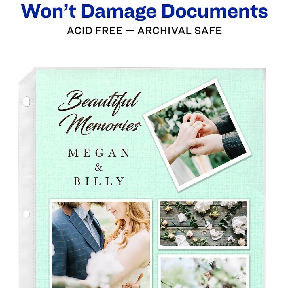 Sheet Protectors|Avery Economy Lightweight Sheet Protectors, 8-1/2" x 11", Semi-Clear, 50/Box (74098)