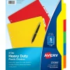 Dividers|Avery Heavy-Duty Plastic Dividers with White Tab Labels, 5 Tabs, Multicolor (23080)