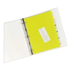 Dividers|Avery Heavy-Duty Plastic Dividers with White Tab Labels, 5 Tabs, Multicolor (23080)