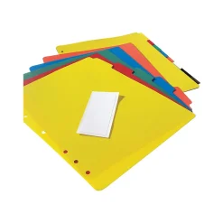Dividers|Avery Heavy-Duty Plastic Dividers with White Tab Labels, 5 Tabs, Multicolor (23080)