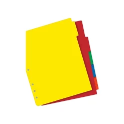 Dividers|Avery Heavy-Duty Plastic Dividers with White Tab Labels, 5 Tabs, Multicolor (23080)