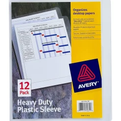 Sheet Protectors|Avery Heavyweight Sheet Protectors, 8.5" x 11", Clear, 12/Pack (72611)