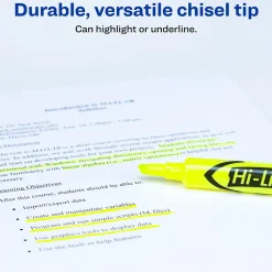 Highlighters|Avery Hi-Liter Desk Style Highlighters, Chisel Tip, Yellow, Dozen (24000)