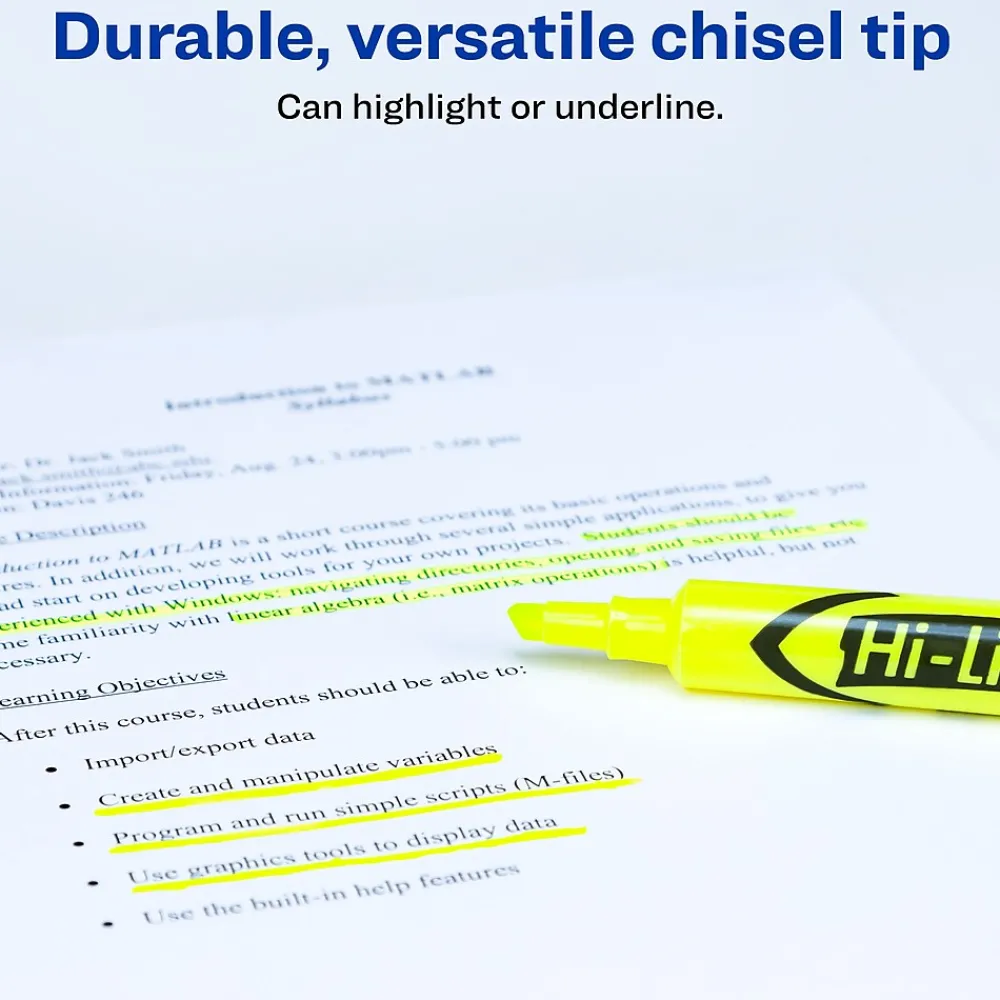 Highlighters|Avery Hi-Liter Desk-Style Highlighters, Fluorescent Yellow, Value Pack of 36 (98208)