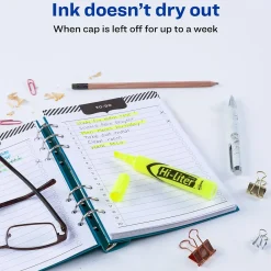 Highlighters|Avery Hi-Liter Desk-Style Highlighters, Fluorescent Yellow, Value Pack of 36 (98208)