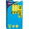 Highlighters|HI-LITER Avery Pen-Style Stick Highlighters, Chisel Tip, Yellow, Dozen (23591)