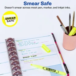 Highlighters|HI-LITER Avery Pen-Style Stick Highlighters, Chisel Tip, Yellow, Dozen (23591)