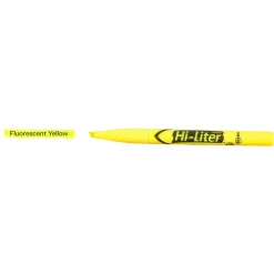 Highlighters|HI-LITER Avery Pen-Style Stick Highlighters, Chisel Tip, Yellow, Dozen (23591)